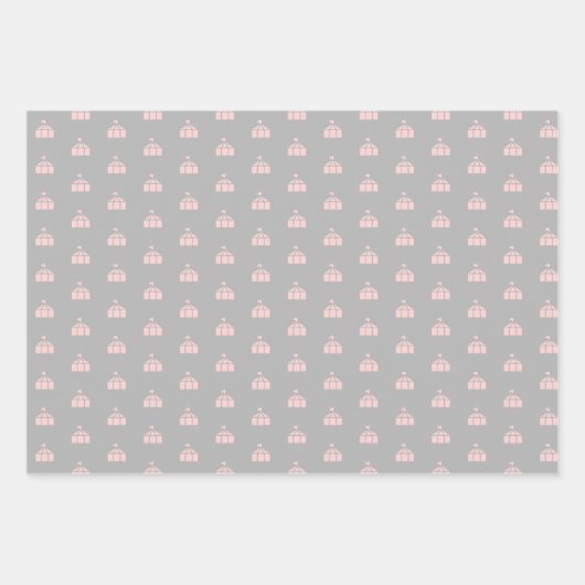 Cute Pink Grey Black Carnival Circus Geschenkpapier Set (Vorderseite 3)