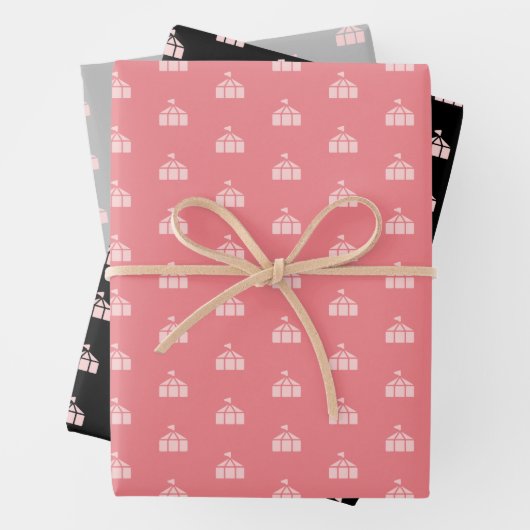 Cute Pink Grey Black Carnival Circus Geschenkpapier Set (Beispiel)
