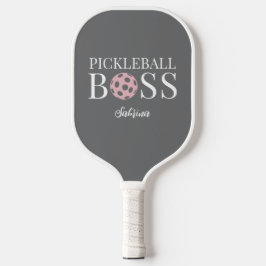 Cute Pink Grey Pickleball Boss  Schläger