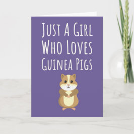 Cute Pink Guinea Pig Cards For Baby Girls Kids Pet Karte
