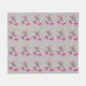  cute pink Halloween cherry illustration  Fleecedecke (Vorderseite (Horizontal))