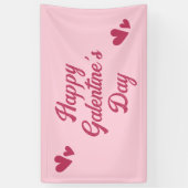 Cute Pink Happy Galentines Day Party Banner (Vertikal)
