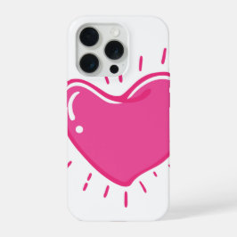 Cute Pink Heart Aesthetic Phone Case iPhone 15 Pro Hülle