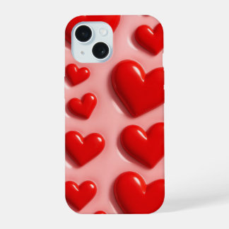 Cute Pink Heart iPhone 15 Case iPhone 15 Hülle