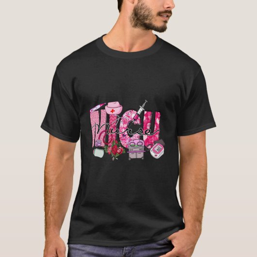 Cute Pink Heart Leopard Happy Valentines Day NICU T-Shirt (Vorderseite)