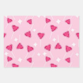 Cute Pink Heart Lollipop Seamless Pattern Geschenkpapier Set (Vorderseite 2)