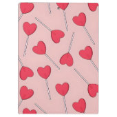 Cute Pink Heart Lollipops Seamless Pattern Klemmbrett (Rückseite)