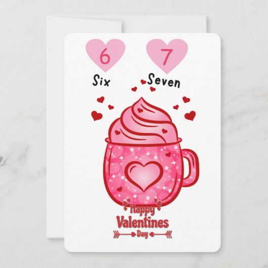 Cute Pink Heart Mug Valentine's Day Greeting Card Einladung (Vorderseite)