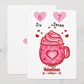Cute Pink Heart Mug Valentine's Day Greeting Card Einladung (Vorne/Hinten)