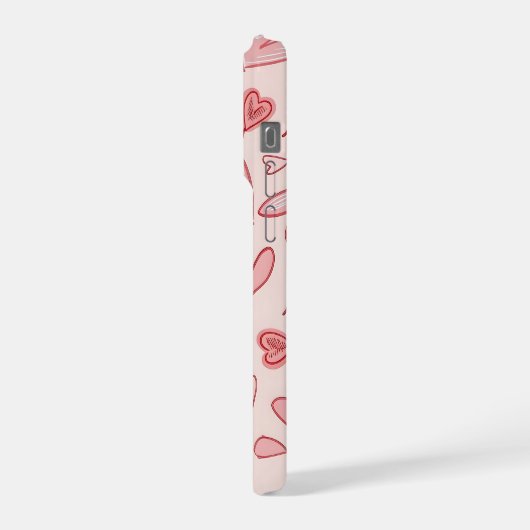 Cute Pink Heart Pattern Phone Case iPhone Hülle (Linke Seite)