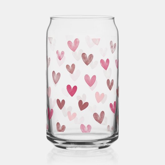 Cute Pink Heart Pattern – Romantic &Stylish Design Dosenglas (Vorderseite)