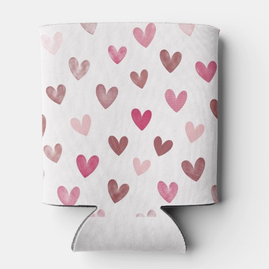 Cute Pink Heart Pattern – Romantic &Stylish Design Dosenkühler (Rückseite)