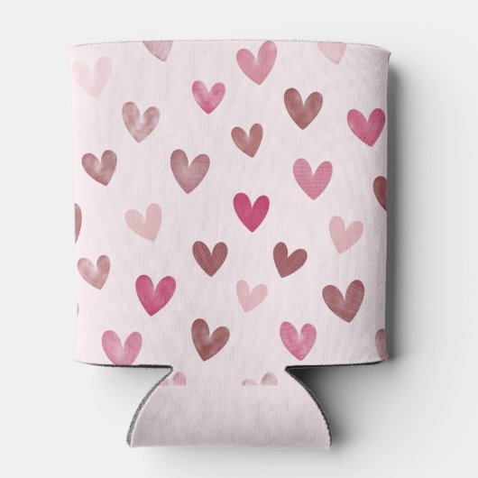 Cute Pink Heart Pattern – Romantic &Stylish Design Dosenkühler (Rückseite)