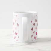 Cute Pink Heart Pattern – Romantic &Stylish Design Jumbo-Tasse (Rückseite)