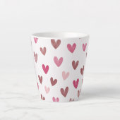 Cute Pink Heart Pattern – Romantic &Stylish Design Milchtasse (Vorderseite)