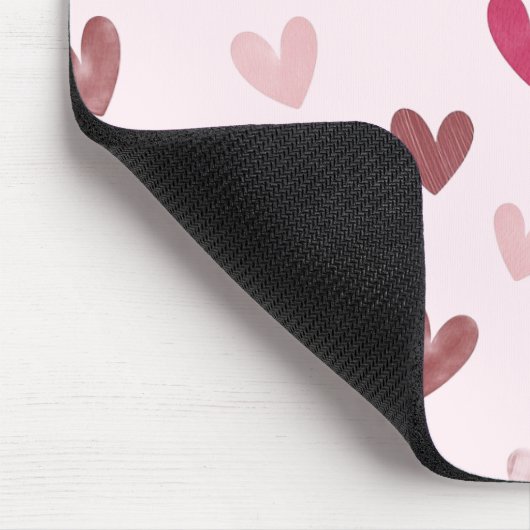 Cute Pink Heart Pattern – Romantic &Stylish Design Mousepad (Ecke)
