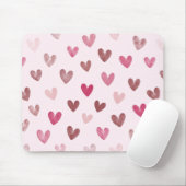 Cute Pink Heart Pattern – Romantic &Stylish Design Mousepad (Mit Mouse)