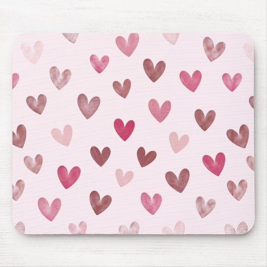 Cute Pink Heart Pattern – Romantic &Stylish Design Mousepad (Vorne)