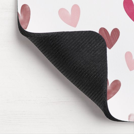 Cute Pink Heart Pattern – Romantic &Stylish Design Mousepad (Ecke)