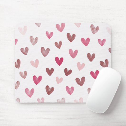 Cute Pink Heart Pattern – Romantic &Stylish Design Mousepad (Mit Mouse)
