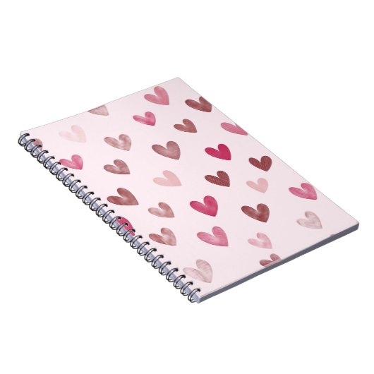 Cute Pink Heart Pattern – Romantic &Stylish Design Notizblock (Rechte Seite)