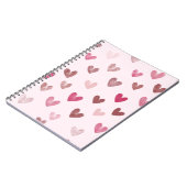 Cute Pink Heart Pattern – Romantic &Stylish Design Notizblock (Linke Seite)
