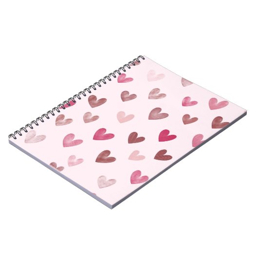 Cute Pink Heart Pattern – Romantic &Stylish Design Notizblock (Linke Seite)