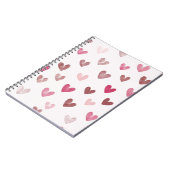 Cute Pink Heart Pattern – Romantic &Stylish Design Notizblock (Linke Seite)