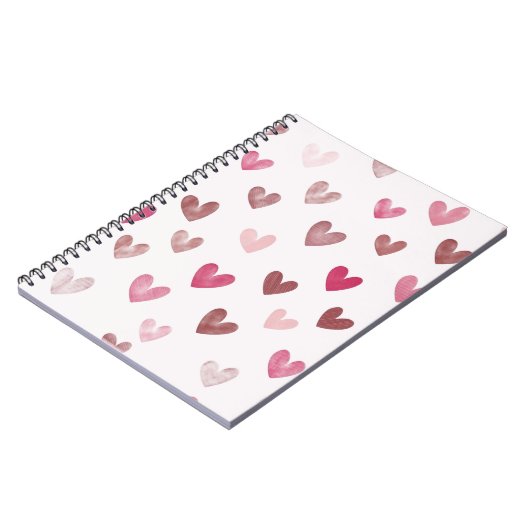 Cute Pink Heart Pattern – Romantic &Stylish Design Notizblock (Linke Seite)