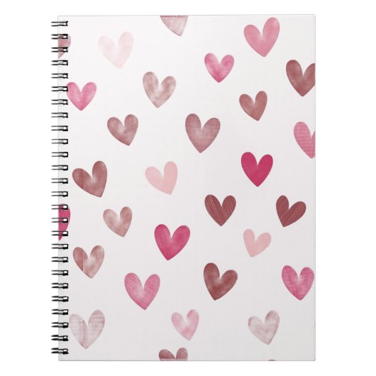 Cute Pink Heart Pattern – Romantic &Stylish Design Notizblock (Vorderseite)