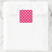 Cute Pink Heart Quadratischer Aufkleber (Tasche)