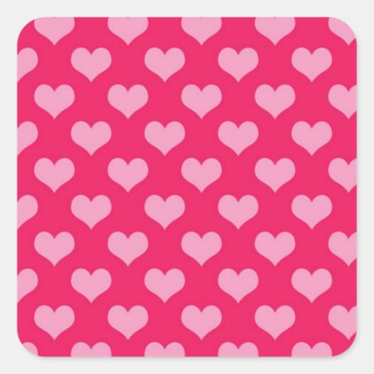 Cute Pink Heart Quadratischer Aufkleber (Vorderseite)