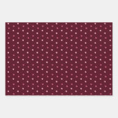 Cute Pink Hearts Burgundy Geschenkpapier Set (Vorderseite)