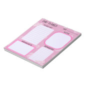 Cute Pink Hearts Daily Planner Notepad Notizblock (Rotiert)