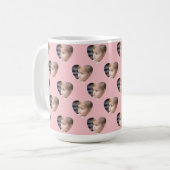 Cute Pink Hearts Kids Photo Custom Face Kaffeetasse (Vorderseite Links)