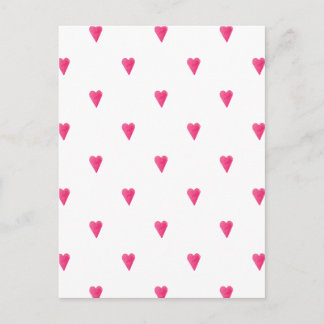 Cute Pink Hearts Love Card. Postkarte