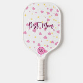 Cute Pink Hearts Pickleball Paddle for Mom Gift (Rückseite)