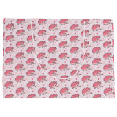 Cute pink hedgehog Gift Bag Große Geschenktüte (Rückseite)