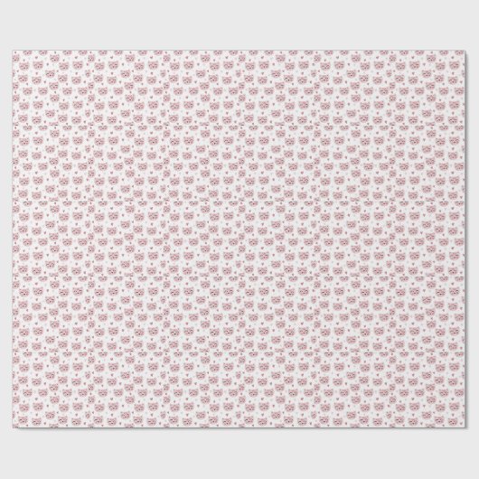 Cute Pink Kittens and Hearts Pattern for Kids Geschenkpapier (Flach)