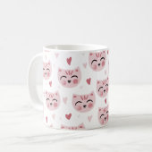Cute Pink Kittens and Hearts Pattern for Kids Kaffeetasse (Vorderseite Links)
