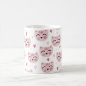 Cute Pink Kittens and Hearts Pattern for Kids Kaffeetasse (Mittel)