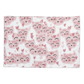 Cute Pink Kittens and Hearts Pattern for Kids Kissenbezug (Rückseite)