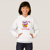 Cute Pink Kitty - Born to Dazzle Art Hoodie (Vorne ganz)