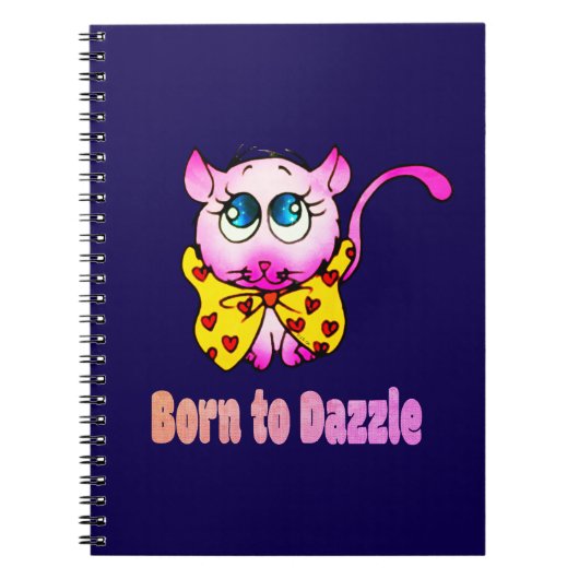 Cute Pink Kitty - Born to Dazzle Art Notizblock (Vorderseite)