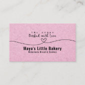 Cute Pink Kraft Heart Bakery Pastry Chef Visitenkarte (Vorderseite)