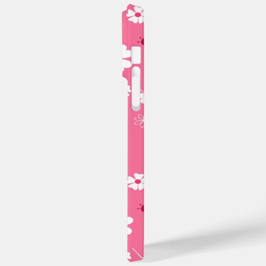 Cute Pink Ladybug and Clover Pattern iPhone Case (Rückseite / Links)