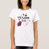 Cute Pink Ladybug with Hearts on White Background T-Shirt (Vorderseite)
