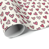 Cute Pink Little Hearts Wrapping Paper Roll Geschenkpapier (Rolleneckpunkt)