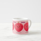 Cute pink lychee cartoon illustration espressotasse (Vorderseite Rechts)