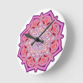 Cute Pink Mandala    Runde Wanduhr (Winkel)